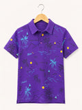Purple Blue Urban Graphic Polo Tee