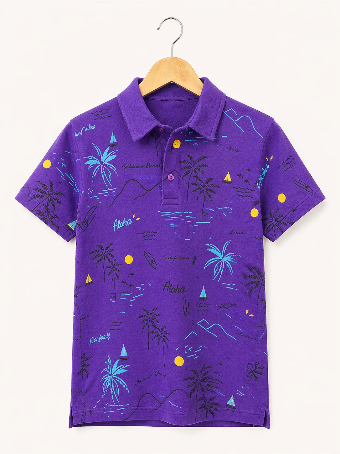 Purple Blue Urban Graphic Polo Tee