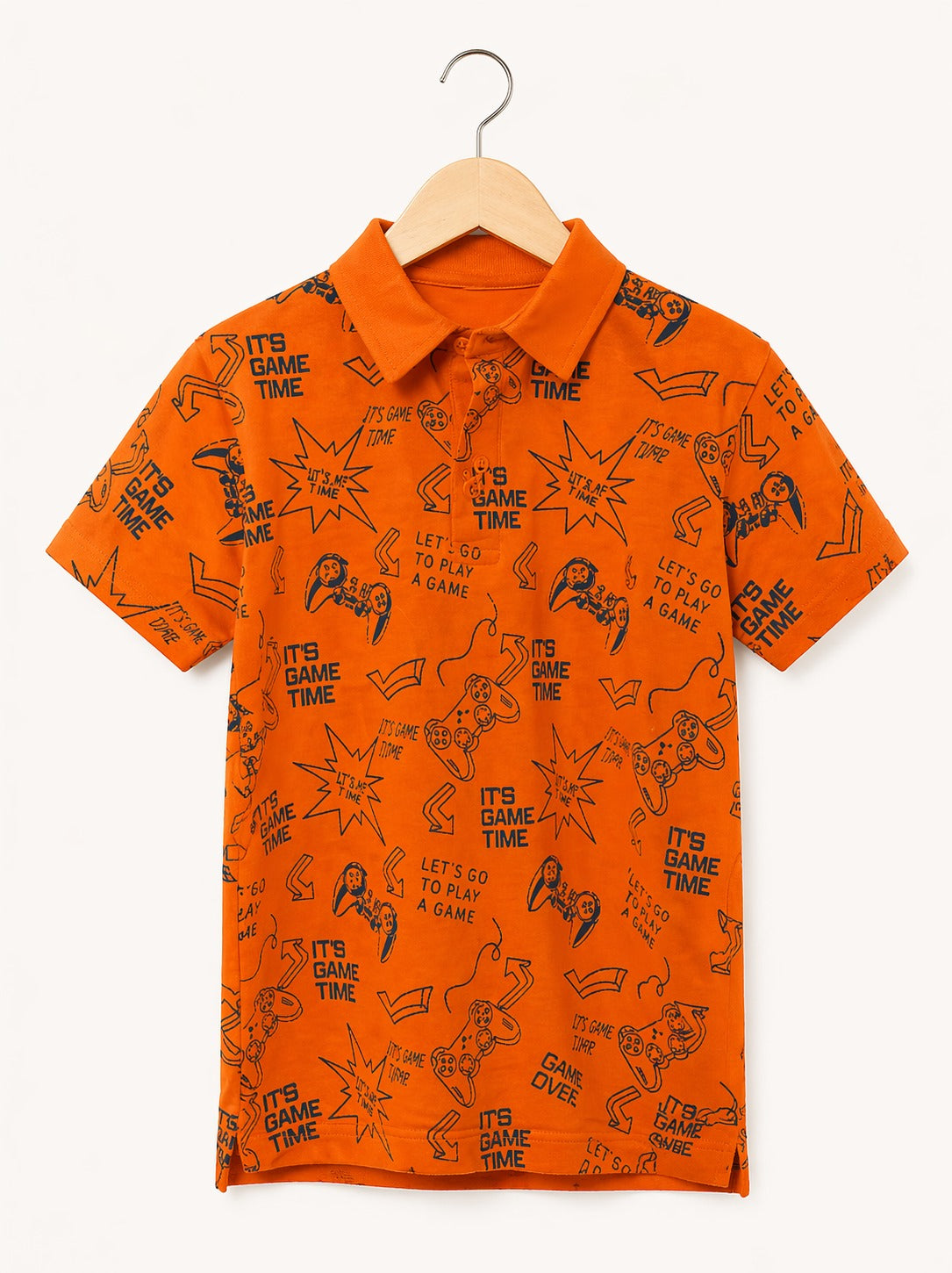 Orange Urban Sketch Graphic Polo Tee