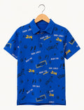 Royal Blue Street Print Polo Tee