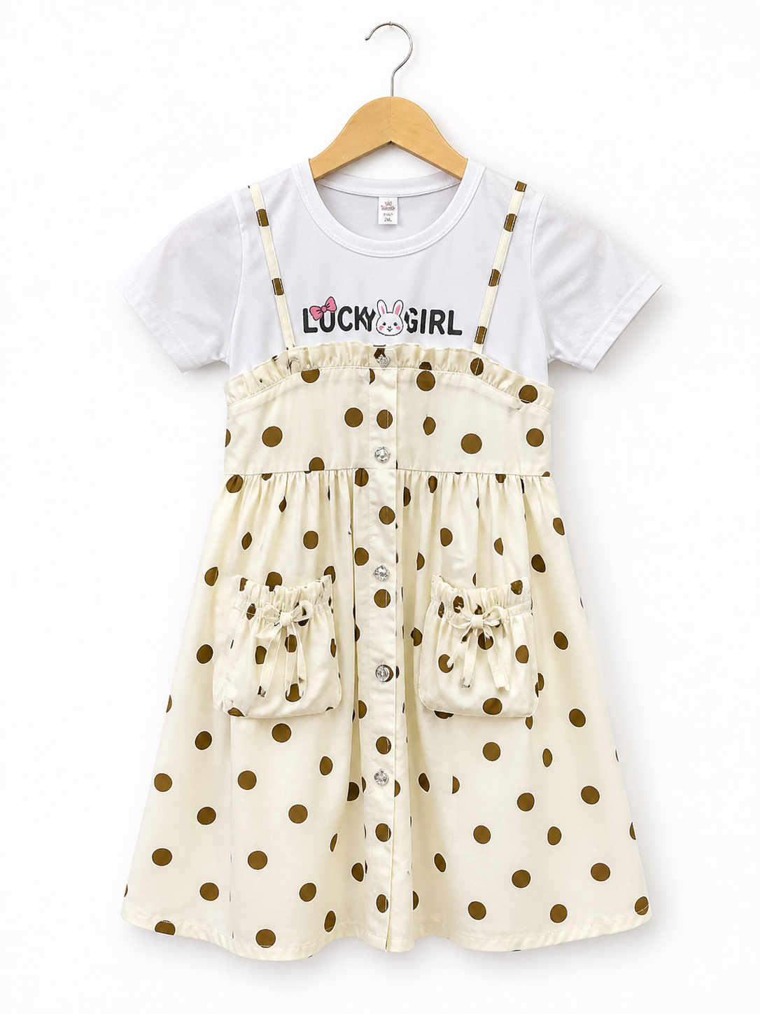 Lucky Girl Polka Dot Girls Dress Set