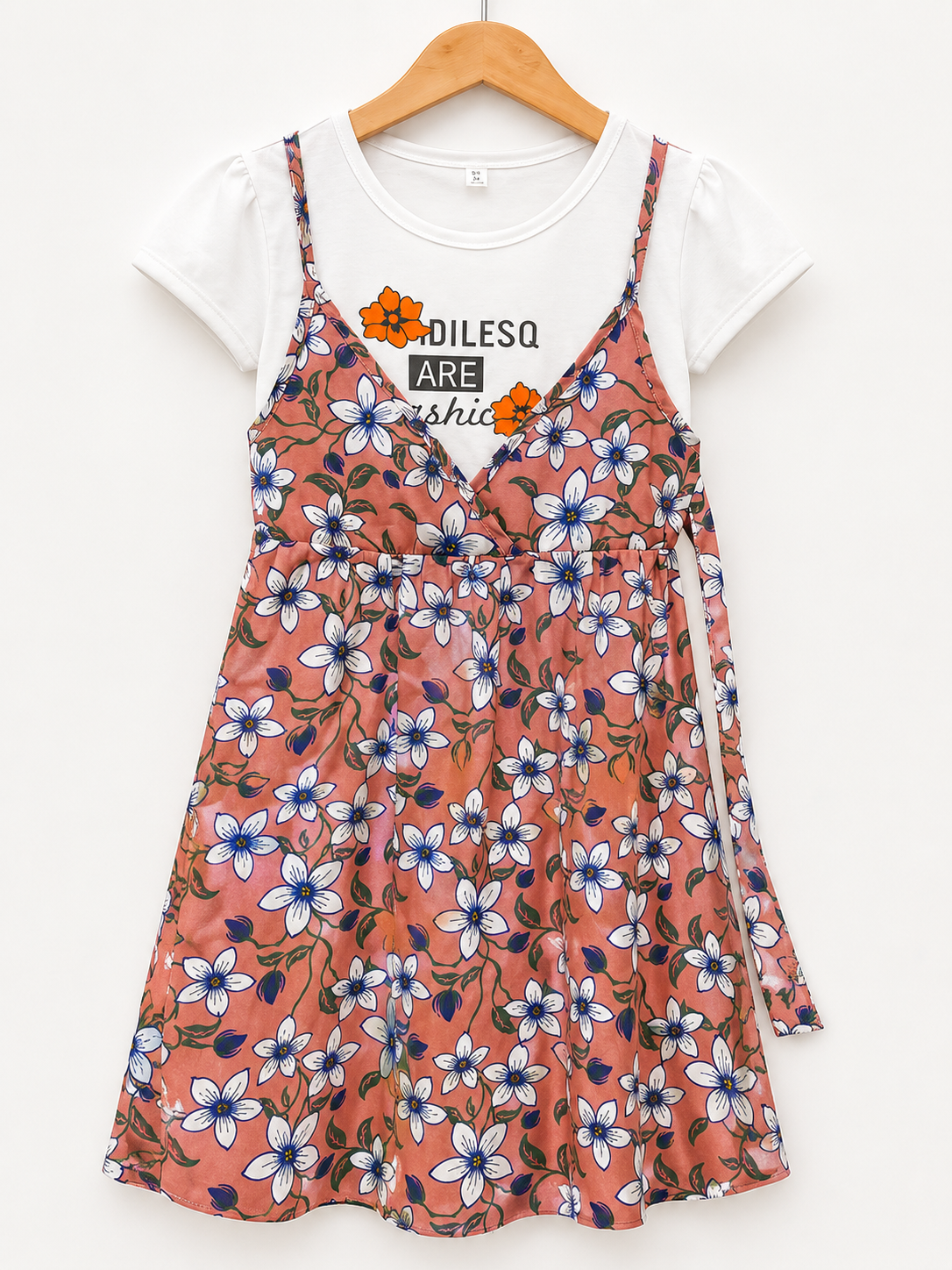 Girls Floral Layered Summer Dress