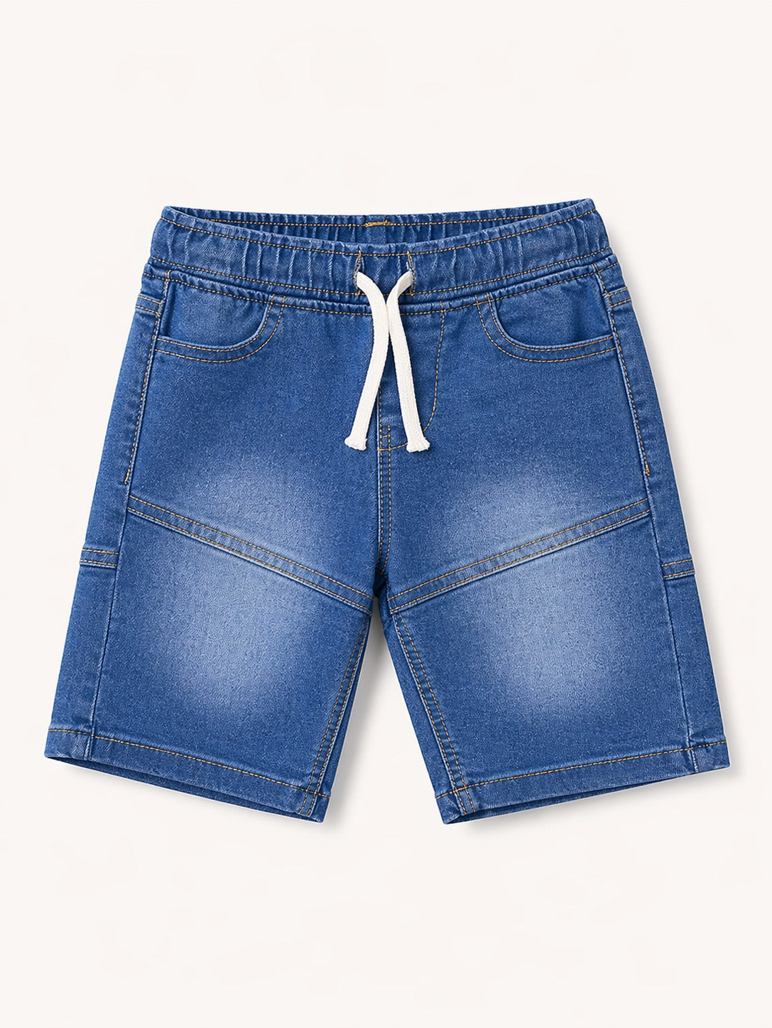 Classic Blue Denim Drawstring Shorts